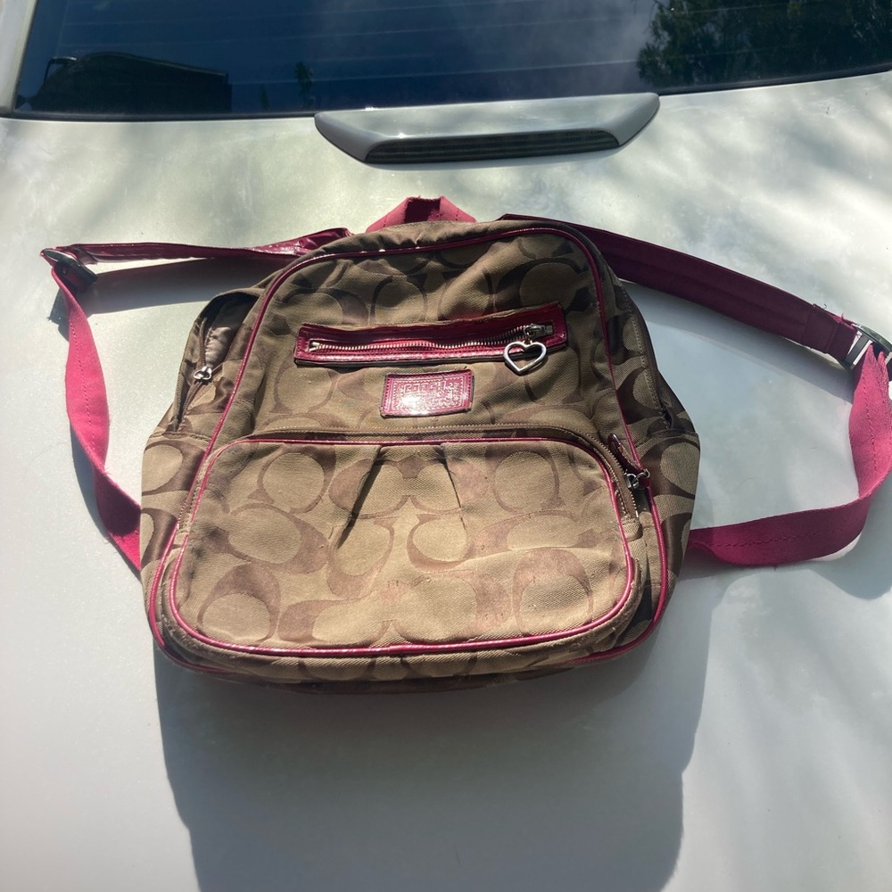 Coach Vintage Brown and Pink Women's Backpack